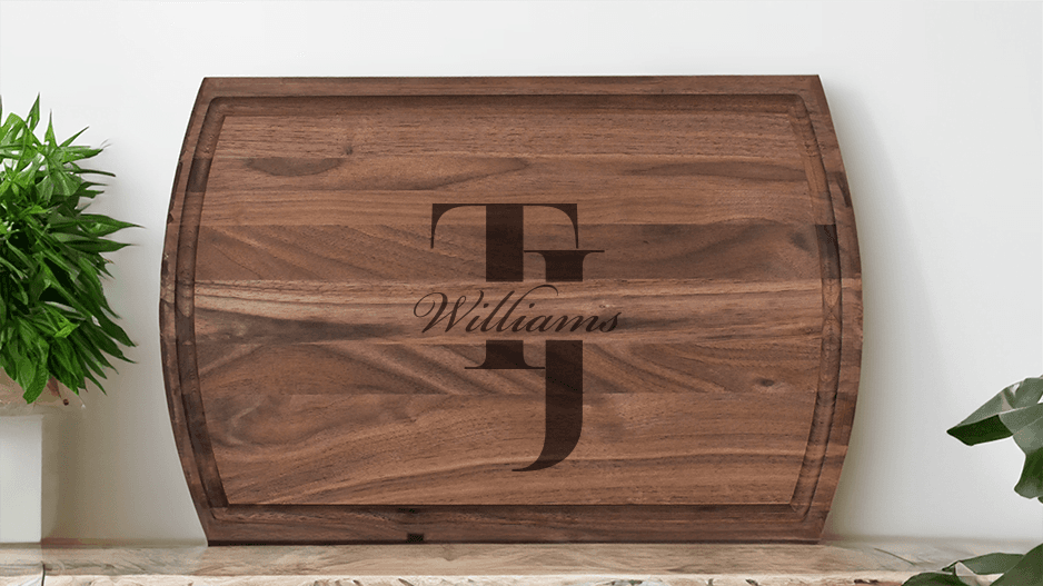 Couple Monogram Large Personalized Cutting Board
