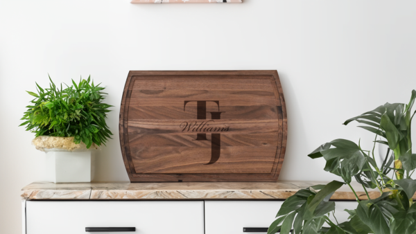 Couple monogram large - personalized cutting board - image 2