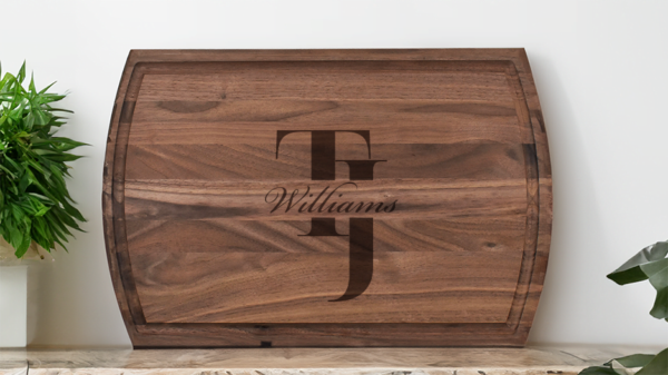 Couple monogram large - personalized cutting board
