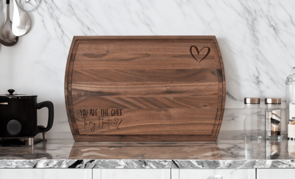 You are the chef to my heart - cutting board - image 3