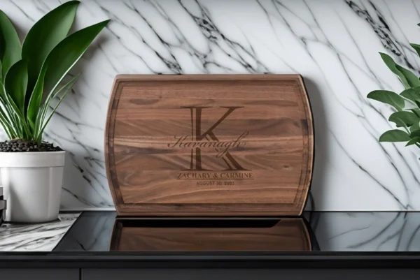 Monogram engraved cutting board