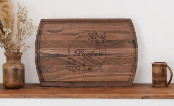 Floral ring one personalized cutting board - image 2